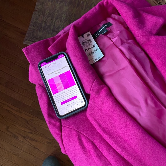 INC fuchsia magenta violet iris coat NWT XL - Picture 4 of 9